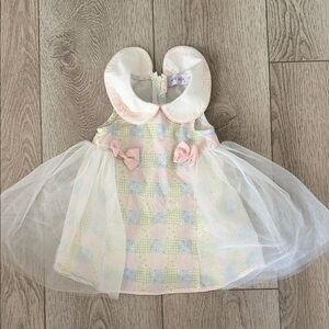 Charming Pastel Plaid Kids Formal Dress